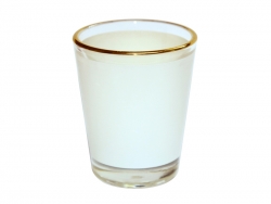 Verre shooter avec patch blanc et bord doré 45 ml Sublimation Transfert Thermique