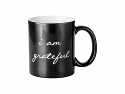 Caneca mágica preta gravada 11oz (Grateful Motto)