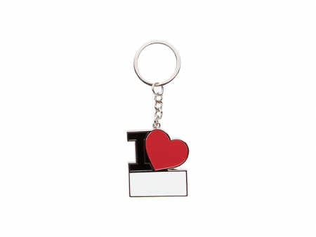 Sublimation Keychain with Red Heart (I Love)