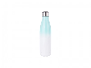 Sublimation 17oz/500ml Stainless Steel Cola Shaped Bottle (Gradient Color White&amp;Green)
