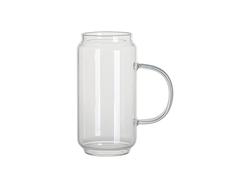 Caneca de Vidro Transparente em Forma de Lata 18oz/550ml com asa