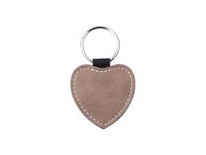 Sublimation PU Leather Key Chain (Gray, Heart)
