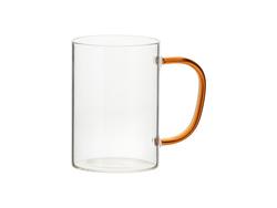 Sublimation 12oz/360ml Glass Mug w/ Red Handle(Clear)