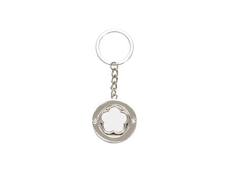 Sublimation Blank Metal Rotatable Keychain（Flower）