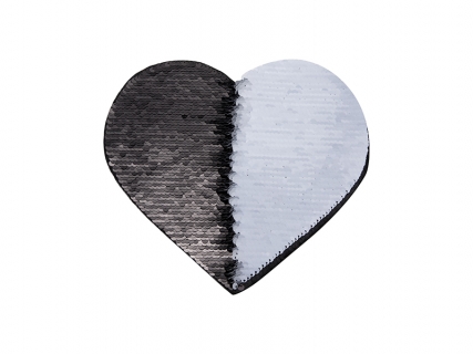 Sublimation Flip Sequins Adhesive (Heart, Black W/ White)
