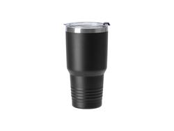 Tumbler Base Mais Fina Inox 30oz/900ml com Canudo Recubrimento em Pó (Preto)Quantidade mínima:500uds