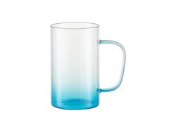 Taza de Cristal 18oz/540ml (Transparente, Degradado Azul)