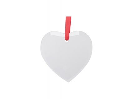 Sublimation 3&quot; Glass Ornament (Heart)