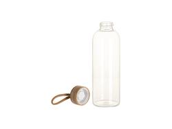 Botella de Cristal Transparente 25oz/750ml con  tapa de bambú