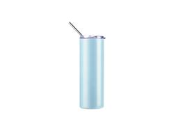 Garrafa Mágica Inox 20oz/600ml com Tampa e Canudo (Ativado por UV, Branco a Azul)