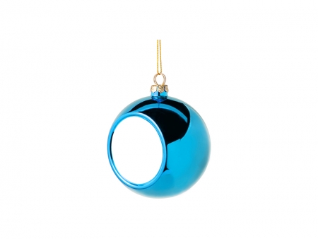 Sublimation 8cm Plastic Christmas Ball Ornament (Light Blue)