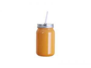 Sublimation Blanks 15oz/450ml Full Color Mason Jar no Handle (Orange)