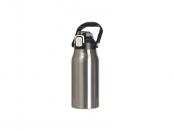 Sublimation Blanks 44oz/1300ml Stainless Steel Travel Bottle w/ Black Portable Straw Lid &amp; Handle(Silver)