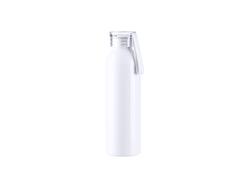 Garrafa Sport Slim Alumínio Branca 22oz/650ml com Tampa transparente