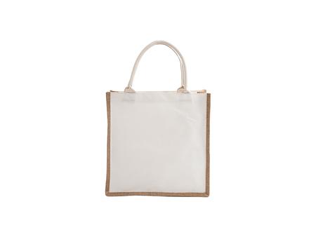 Saco de compras em lona de linho DTF (32 x 32 x 12 cm)