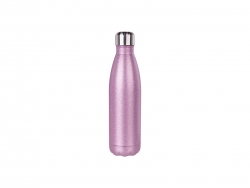 Sublimation 17oz/500ml Glitter Stainless Steel Cola Shaped Bottle (Pink)