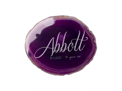 Engraving Agate Coaster (Purple)