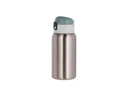 Garrafa com Canudo Inox 18oz/550ml (Prateado)