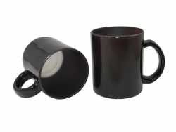 Mug magique en verre noir 330 ml Sublimation Transfert Thermique