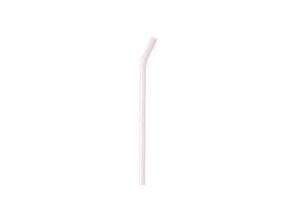 20cm Curved Pink Glass Straw