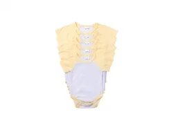 Macacão Bebê Manga Curta Raglã Tamanho M (Amarelo,3-6M)