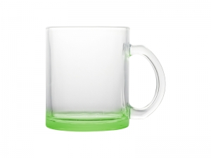 11oz Sublimation Blanks Clear Glass Mugs(Green Bottom)