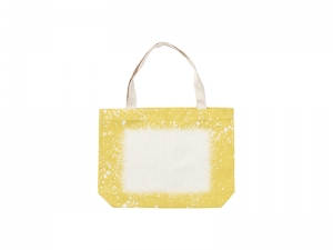 Sublimation Blanks Yellow Bleached Starry Linen Tote Bag