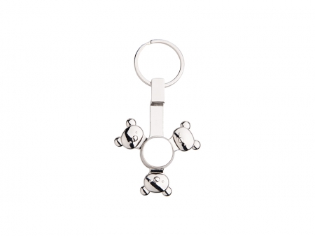Sublimation Fidget Spinner Key Ring (Panda, Silver)