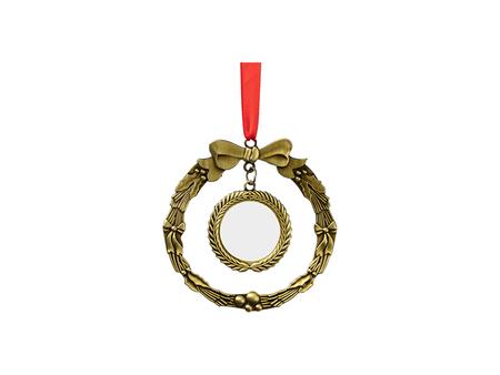 Round Wreath Metal Ornament(Gold)