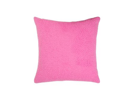 Sublimation Square Blended Plush Pillow Cover (White w/ Pink, 40*40cm)