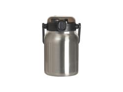 Tumbler Bocal Largo Inox 25oz/750ml com Tampa Portátil Preta (Prateado)