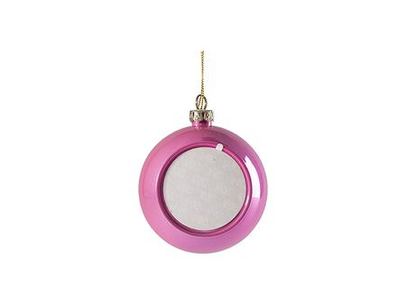 Adorno de bola de Navidad brillante de plástico de 8 cm sin insert (rosa)Cantidad mínima: 2000uds