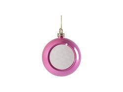 Adorno de bola de Navidad brillante de plástico de 8 cm sin insert (rosa)Cantidad mínima: 2000uds