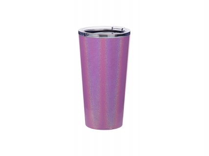 Sublimation 16oz/480ml Glitter Sparkling Stainless Steel Tumbler w/ Lid (Purple)