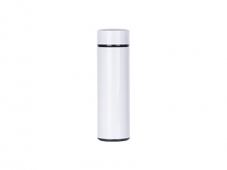 16oz/450ml Sublimation Smart Stainless Steel Flask w/ Temperature Display (White)