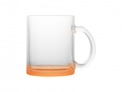 11oz Sublimation Blanks Clear Glass Mugs(Orange Bottom)