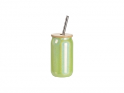 Vaso de Cristal en Forma de lata Efecto Brillante 13oz/400ml (Verde)