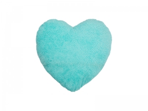 Sublimation Heart Shaped Blended Plush Pillow Cover(White w/ Green, 40*40cm)
