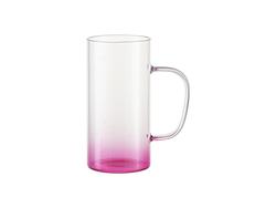 Taza de Cristal 22oz/650ml (Transparente, Degradado Rosa)