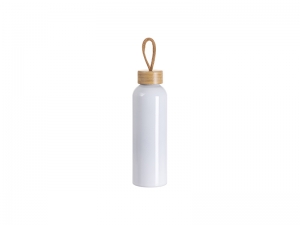 Sublimation Blanks 20oz/600ml Aluminum Water Bottle w/ Bamboo Lid (White)