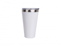 Sublimation 15oz/450ml Stainless Steel Tumbler w/ Slide Lid (White)