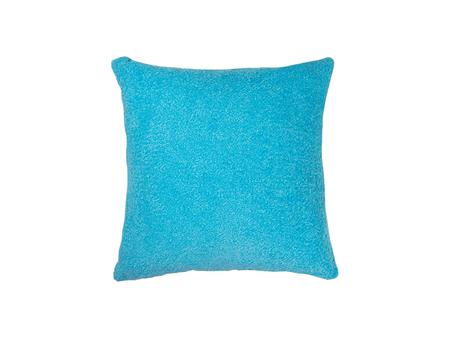 Sublimation Square Blended Plush Pillow Cover (White w/ Light Blue, 40*40cm)