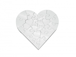 Puzzle MDF coeur 17 x 17 cm 23 pièces Sublimation Transfert Thermique