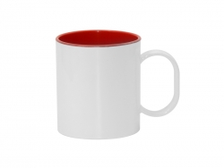 Mug plastique 330 ml intérieur rouge avec boîte Sublimation Transfert Thermique