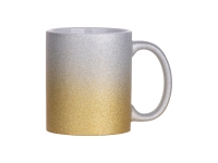 Sublimation 11oz/330ml Gradient Bottom Glitter Mug (Silver & Gold)