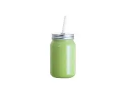 Mason Jar 15oz/450ml Sin asa full color (Verde)
