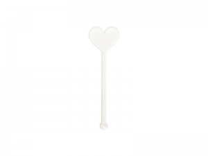 Sublimation Blanks Acrylic Drink Stirrers (3*10*0.4cm,Heart Shape)