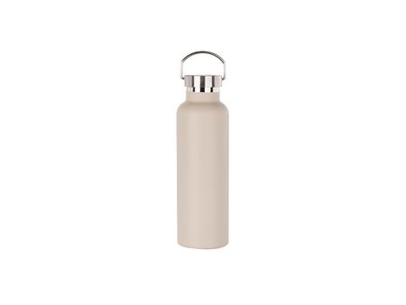 750ml/25oz Powder Coated Portable Lid Stainless Steel Bottle (Light Grey)