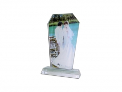 Cristal photo hexagone haut avec socle modèle SJ51B