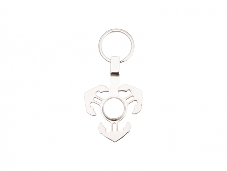 Sublimation Fidget Spinner Key Ring (Anchor, Silver)